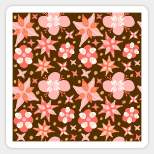 Pink Abstract Floral Pattern Sticker